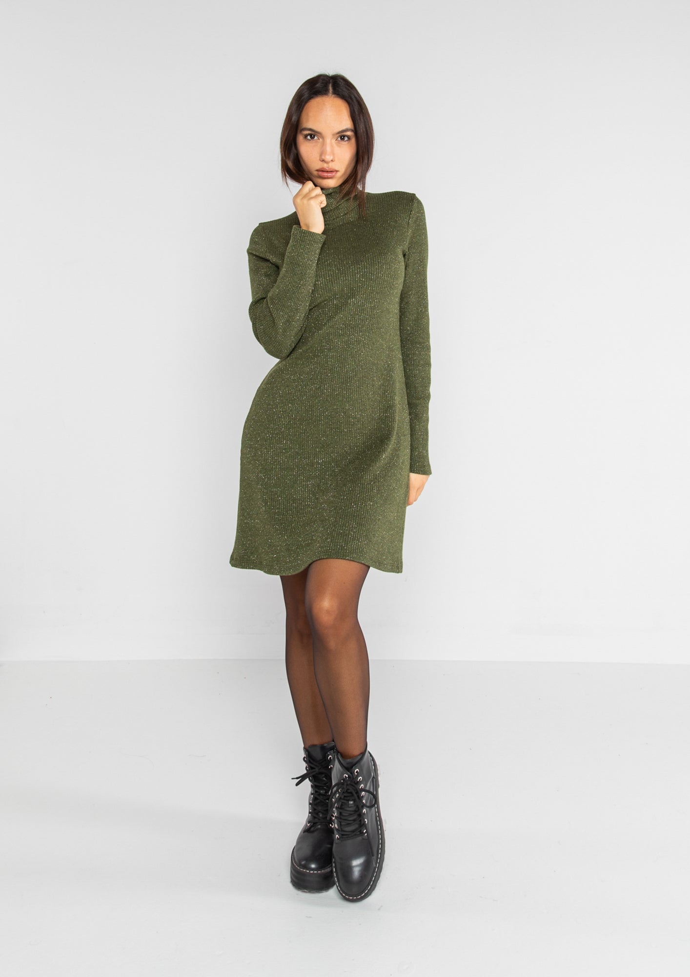 Abito mini in costina filo lamé Lokita Milano