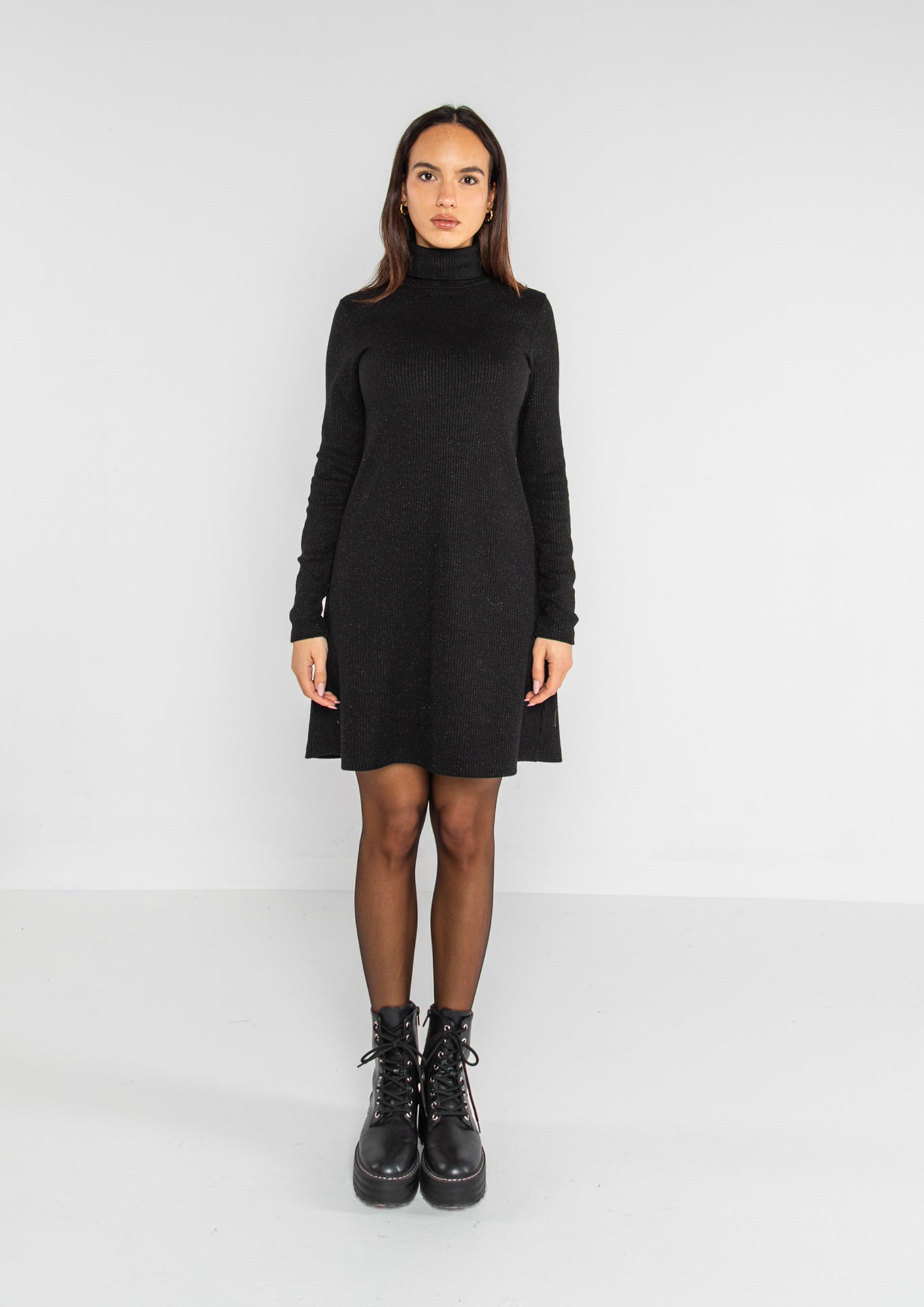 Abito mini in costina filo lamé Lokita Milano