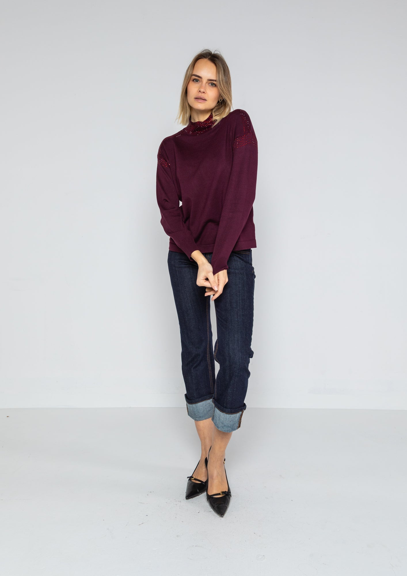 Jeans regular bottone gioiello Lokita