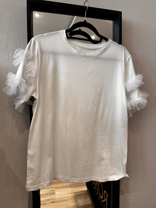 T-shirt manica tulle