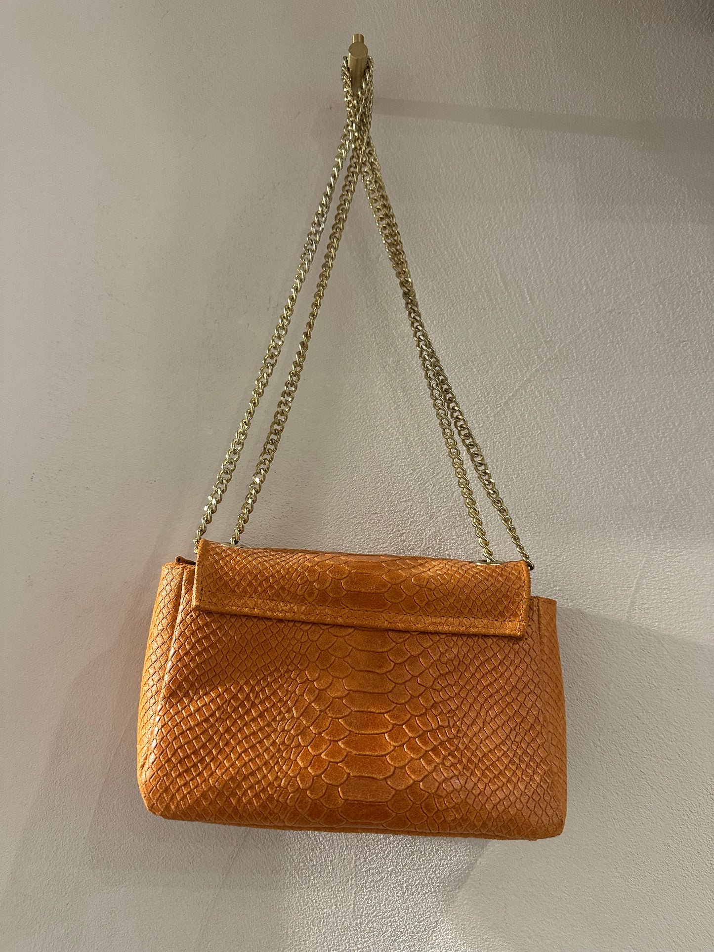 Borsetta in vera pelle arancio
