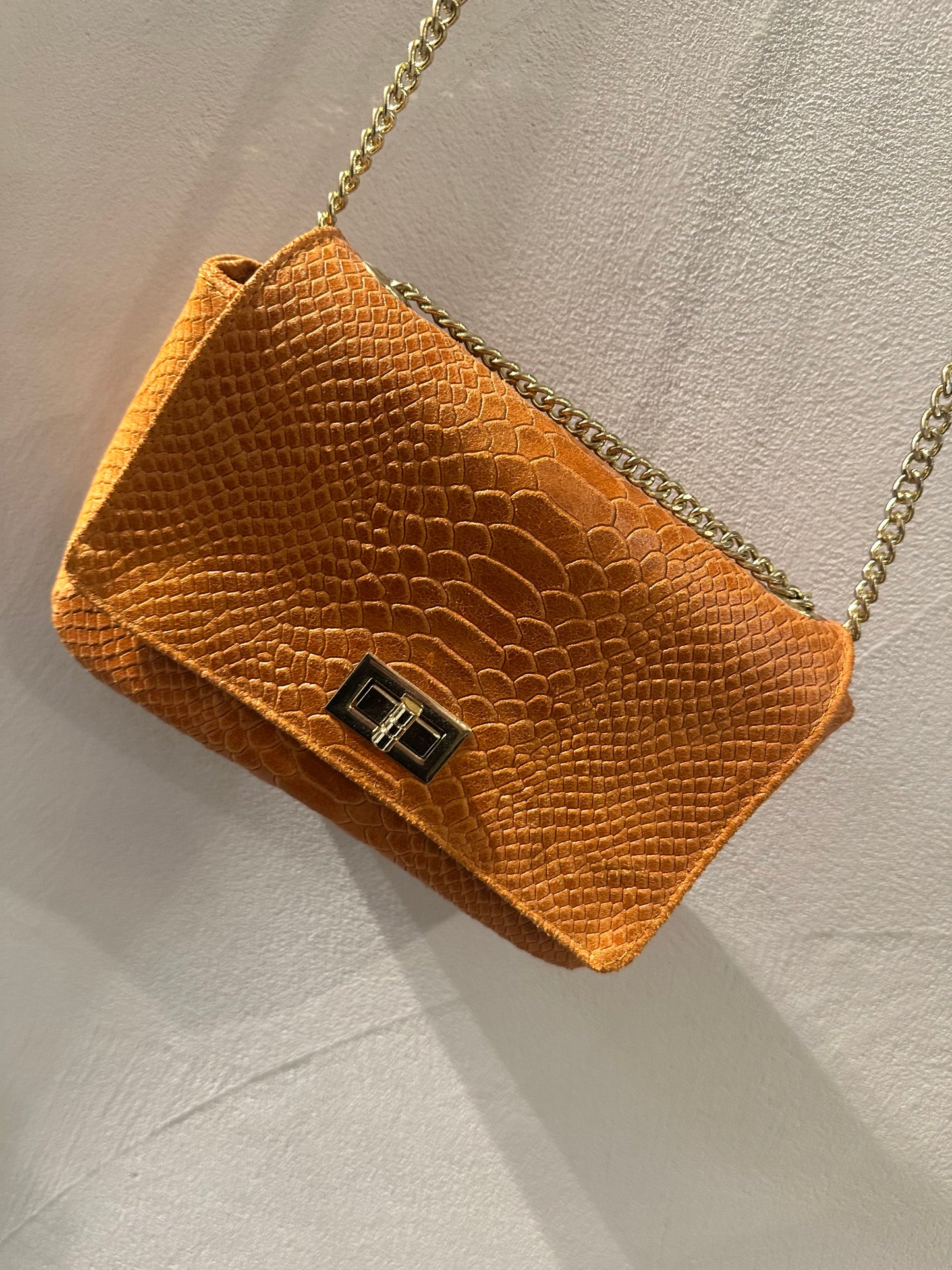 Borsetta in vera pelle arancio