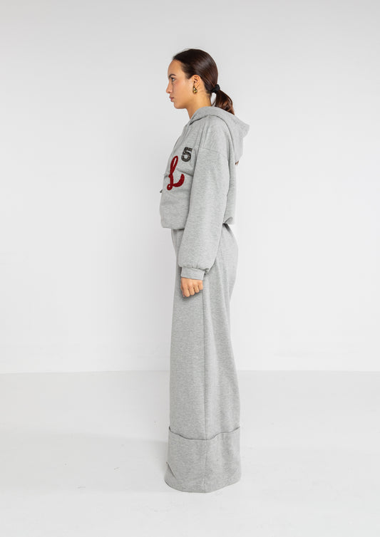 Pantalone con risvolto grigio effetto felpa Lokita Milano