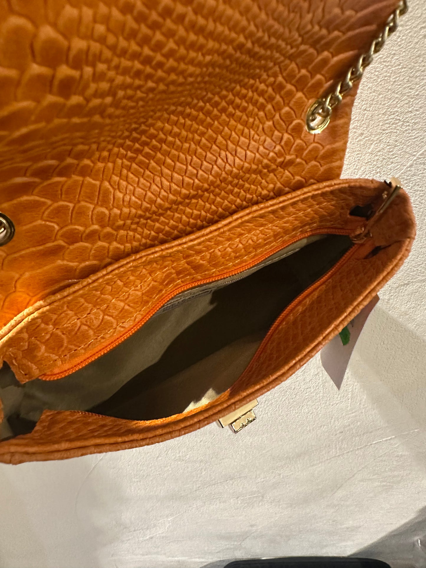 Borsetta in vera pelle arancio