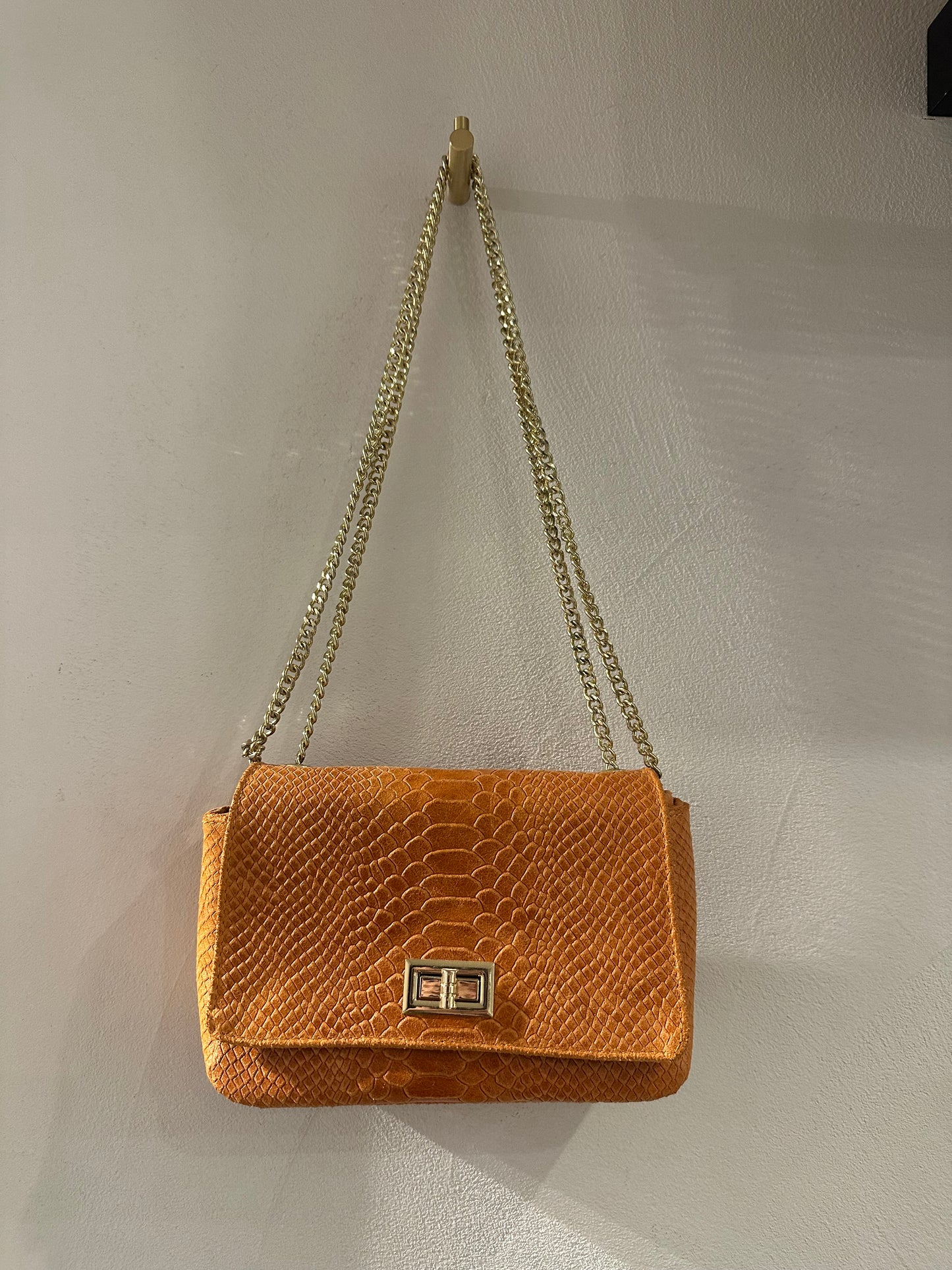 Borsetta in vera pelle arancio